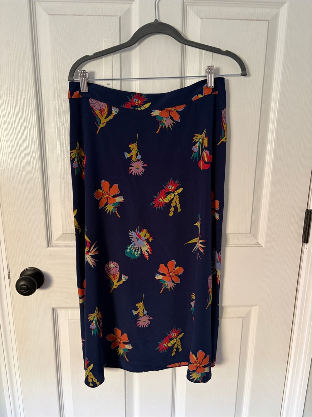 EUC Madewell silk floral midi skirt